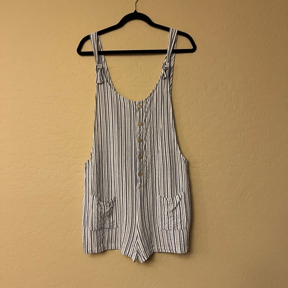 Xhilaration Periwinkle Blue & White Striped Romper - Picture 10 of 13